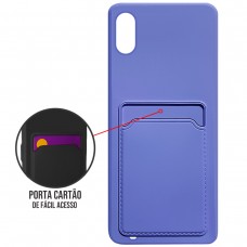 Capa para Samsung Galaxy A01 - Emborrachada Case Card Lilás